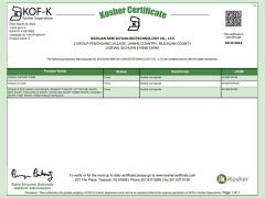 Kosher certificate from Sichuan Sentaiyuan Biotechnology Co., Ltd.
