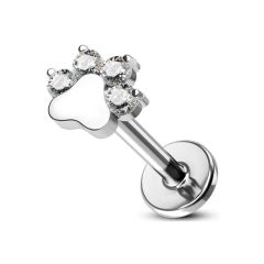 ASTM F136 Titanium Jewelry Zircon Stone Heart-Shaped Cat Claw Top 0.9mm Thread Labret Piercing Fashion Rings Labret Studs Wholesale - Image 1