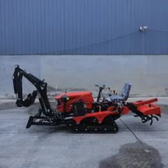 Garden Gasoline Engine Diesel Compact Power Chain Cultivator Crawler Rotary Rotavator Mini Power Tiller - Image 3