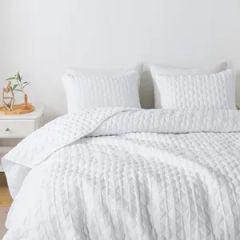 Custom Solid Color Quilt Bed Spread Set Super Soft Microfiber Bedspread & Coverlet - Image 2