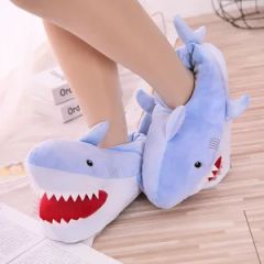 Cartoon Shark Slippers Thick Winter Warmth Shark Head Home Cotton Slippers - Image 3