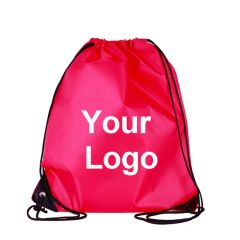 210d Custom Promotional Polyester Drawstring Bag/Advertising Drawstring Backpack - Image 3