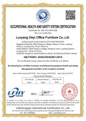 Occupational Health and Safety Management System certificate from Luoyang Deyi Import and Export Co., Ltd.