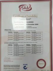 SAA certification certificate from Heshan Bedier Pendant Co., Ltd.