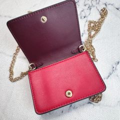 Medium Corner Zip Wallet in Signature Leather Red CV414 Outlet New Wallets - Image 6
