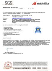 SGS certificate from Guangdong Wanrui Furniture Industry Co., Ltd.