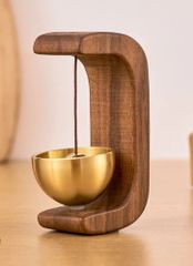 Brass Bell Wooden Handles Weight 100 gm Height 4 inches Length 3 inches Finish Polished Type Wooden Bell Diameter 3 - Image 1