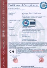 CE Certificate certificate from Wenzhou Rayen Machinery Co., Ltd.