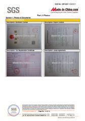 Documents certificate from Shijiazhuang An Pump Machinery Co., Ltd.