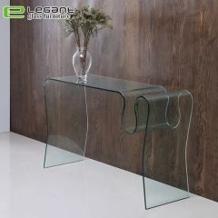 Modern Console Table with Sandblasting Glass Shelf - Image 6