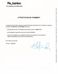 EPR_France_Textiles certificate from Guangzhou Yzh Skirmish Co., Ltd.