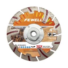 Hot Press 4inch 105*8*M14 Flange Edge Cut Circular Diamond Saw Blade for Cutting Granite Stone - Zhenjiang Fewell Tools Co., Ltd.