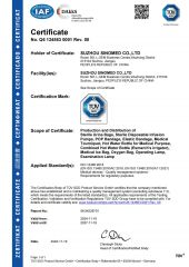 TUV ISO certificate from Suzhou Sinomed Co., Ltd.