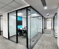 Modular Glass Partition Pattern Plain Shape Rectangular Color Transparent Glass Type Modular Usage/Application Office Thickness all customer - Image 2