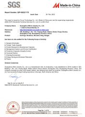 SGS certificate from Guangzhou Mimier Jewelry, Co, Ltd.