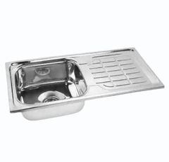 Drainboard Sink Prayag Stainless Steel Kitchen Sinks Color Silver Shape Rectangular Material Stainless Steel Sink Type Drainboard - Image 1