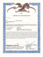 FDA certificate from YANTAI LAN RUI FOOD IMPORT AND EXPORT CO., LTD.