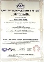 certificates certificate from Bolnut Fastener Co., Ltd