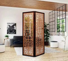 Room Partitions Screens Colour Brown Open Style Foldable No. of Panels 1 Panel Surface Finish Natural Type of Partition Fixed - Image 2