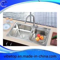 Hand Made Corner Kitchen Sinks Stainless Steel 304 MOQ Not Color Black Shape Square Model NO. VBT Trademark Vibetop Style With Faucet - Image 1