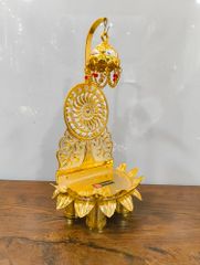 BRASS HAND CARVING KAMAL SIHASAN Brand SURYAVANSAM Material Brass With Gold Polished Included Accessory Detachable - Suryavansam Industries