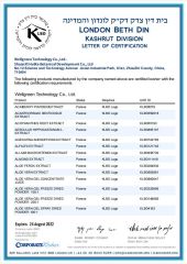 Kosher certificate of Wellgreen Technology Co., Ltd – certificate photo, supplier certificates section