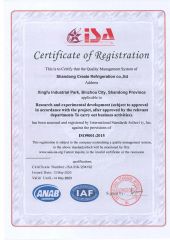 ISA certificate from Shandong Create Refrigeration Co., Ltd.