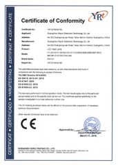 CE Certificate certificate from Guangzhou Raych Electronic Technology Co., Ltd.
