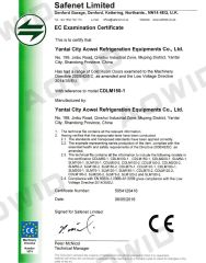 EC Examination Certificate certificate from Yantai Guangwei Food Cold-Chain Technology Co., Ltd.