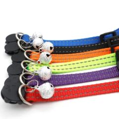 Custom Nylon Dog and Cat Collar Adjustable Reflective with Bell - Image 2