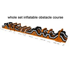 Outdoor Game Team Building Long 3PCS Connected Radical Run Inflatable Obstacle Course - Image 2