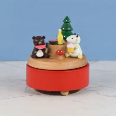 Animals Dining Wood Toy Music Box Creative Gifts Type Chess Scale Medium Origin Ningbo Material Wood Color as Photo Usage - Image 1