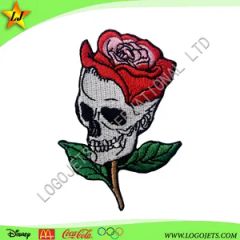 Custom Skull Rose Flower Patch Origin China Trademark OEM HS Code 58071000 Sample Time 6 Days Technics Embroidered Transport Package Single - Image 1