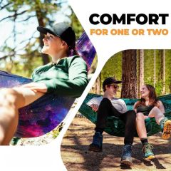 Tree Ropes and Carabiners Lightweight Parachute Nylon Portable Camping Hammock - Image 2