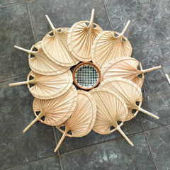 Handcrafted Palm Leaf Hand Fan - Eco-Friendly Decorative and Functional Accessory - Image 2