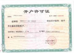 Opening Permit certificate from Hanzi Industrial Shanghai Co., Ltd