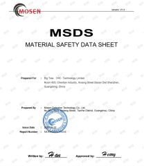 MSDS for Kewnood Battery certificate from Big Tree (HK) Techology Co., Ltd.