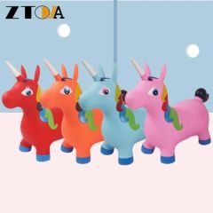 PVC Inflatable Animal Jump Toy Unicorn Customized Animal Height <1m Age 3-8 Years Trademark ZTOA Origin Yiwu China Standard - Image 1