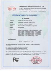 FCC Certificate of Sound chip certificate of Dongguan AST Industry Co., Ltd. – certificate photo, supplier certificates section