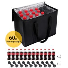 Insulated Grocery Shopping Bags, Reusable, Thermal Zipper, Collapsible, Tote, Cooler, Food Transport Hot and Cold - Image 3