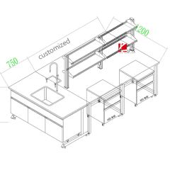 Laboratory Casework Island Work Bench Lab Countertop - Image 3