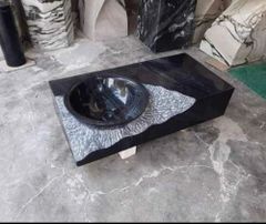 White Marble Table Top Wash Basin Shape Round Color White Material Marble Size 30 Inch (Dia) Finishing Polished Design Type - Image 4