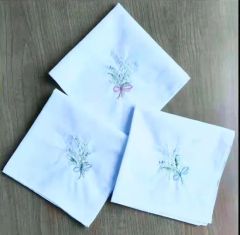 100% Cotton Handkerchiefs with Embroidery - Image 2