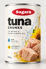 Sagara Tuna Chunks in Brine & Sunflower Oil – 425g Can – product photo 2, product detail gallery