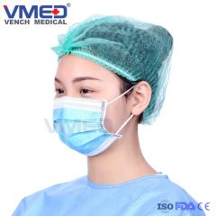 Protective Disposable Nonwoven 3-Ply Face Mask with Earloop Color Blue Origin China Shape 3 Layer Model NO. VFM02 Trademark OEM/VMED - Image 5