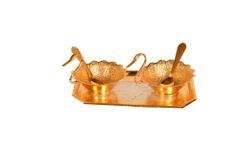 Brass Supari Bowl Set, Packaging Type: Box Color Golden Packaging Type Box Finish Type Gold Plated Usage/Application - Image 1