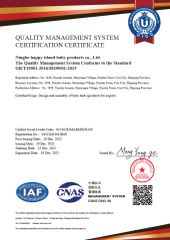 ISO9001 certificate from Ningbo Happy Island Baby Products Co., Ltd.