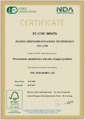 FSC certificate from Jiaxing Zhengshuo Packing Technology Co., Ltd.