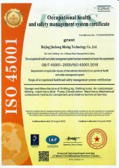 ISO 45001 certificate from Beijing Jincheng Mining Technology Co., Ltd.