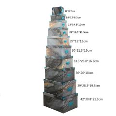 Customized Christmas Ten-Piece Set of Marble-Patterned Gift Storage Boxes - Image 2